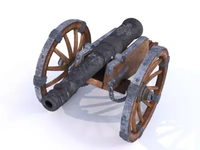 Russian cannon 18th century 3D model