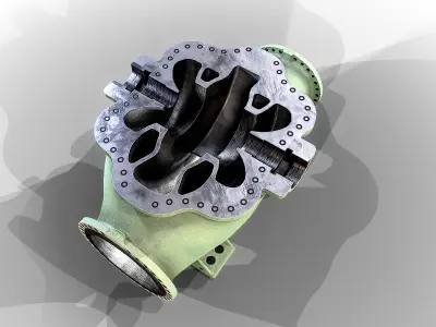 Split Casing Centrifugal Pump Housing Low-poly 3D model