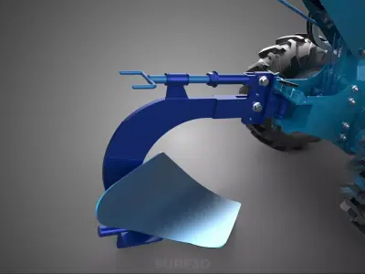 POWER TILLER TRACTOR HAND AGRICULTURAL MACHINE PLOW PLOUGH MOUNT 3D model