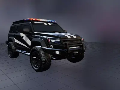 Armored Police Tactical SUV Interceptor Vehicle 3D print model