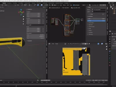 Utility Knife 3D Model Game-Ready Low-poly 3D model