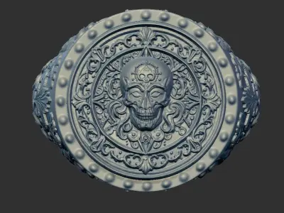 skull ring 3D print model 2