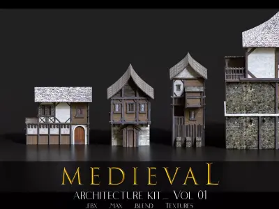 Medieval Modular Buildings  Vol 01 3D model