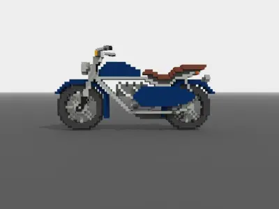 Motorcycle Voxel Low-poly 3D model