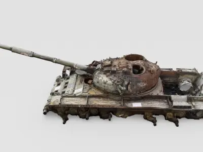 Russian T-72 tank destroyed by Ukrainian army 3D model purchase