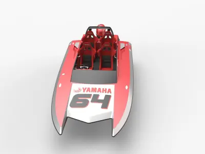 18 Foot Racing Speed Boat  3D model