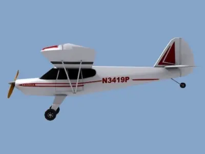 Plane1 airplane flying on sky 3D model