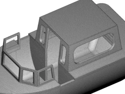 Glassy Tourist Boat 3D model