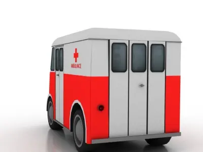 Marmon-Herrington Delivery-Van 1946 Ambulance Low-poly 3D model