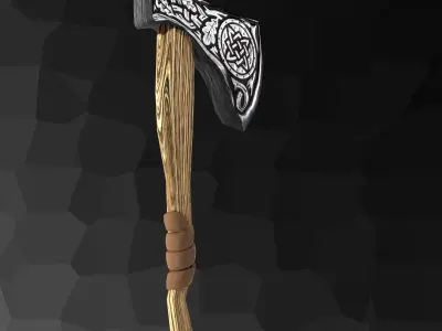 Axe weapon Low-poly 3D model order