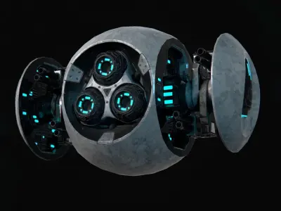 Battle Drone Low-poly 3D model