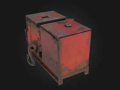 Rusty Generator  Weathered Power Source for Post-Apocalyptic  3D model