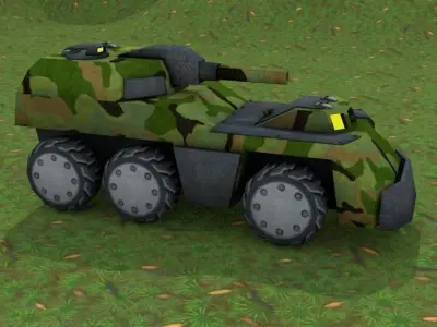 Low Poly Armored Car Low-poly 3D model