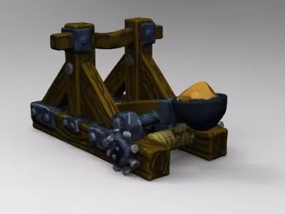 Stylized Medieval Catapult  3D print model