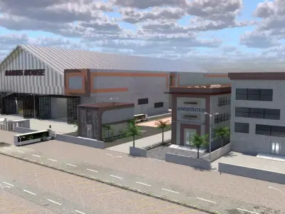 Commercial Warehouse and Retail Complex A32 DWG SketchUp 3D model purchase