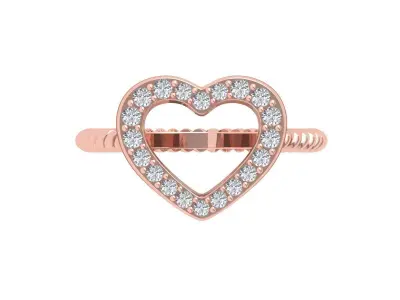 Heart Ring 3D print model 9