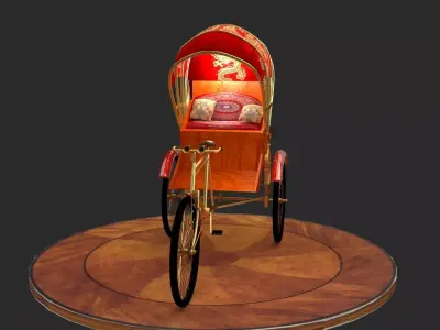 Chinese rickshaw   3D model shop