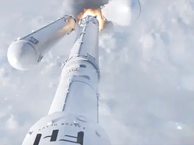 Rocket - Falcon Heavy Low-poly 3D model
