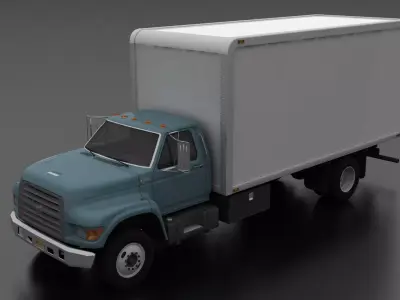 F-Series F-700 Box Truck 1995 Low-poly 3D model