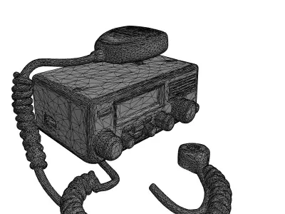 Realistic CB Radio Transceiver Microphone Low-poly 3D model