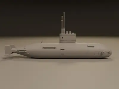 submarine 3D print model 2