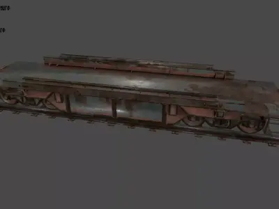 train rusty Low-poly 3D model