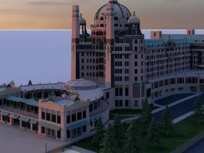 Hotel Beach 3D model purchase
