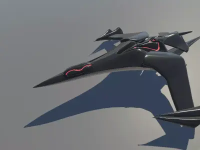 Nebula Wraith Futuristic Alien Starship Low Poly Game-Ready  Low-poly 3D model