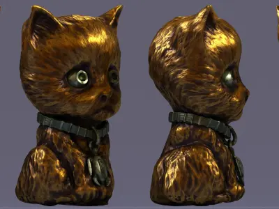 of a sad cat Free 3D model