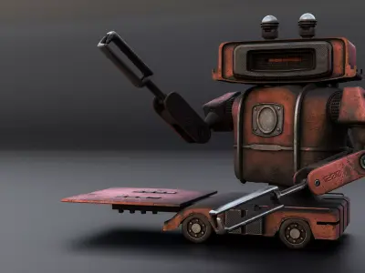 Industrial Loader Robot Low-poly 3D model