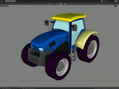 Low Poly Vehicle -  Traktor Low-poly 3D model