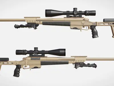 Sniper rifle ORSIS T-5000 Low-poly 3D model