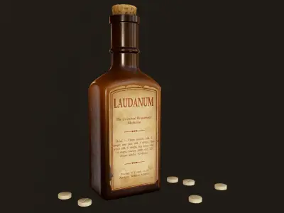 Antique Poison Bottle - PBR Game Ready Low-poly 3D model