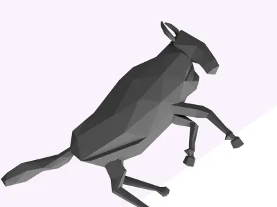 This is low poly 3d model of wild beest 3D model