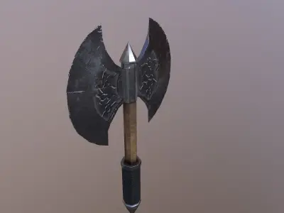 Short Battle Ax Free 3D model