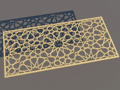 Gold Morrocan Pattern Decorative Panel Free 3D model