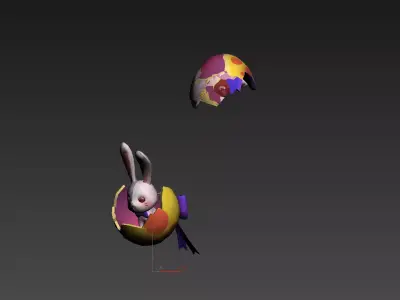 Rabbit egg Low-poly 3D model