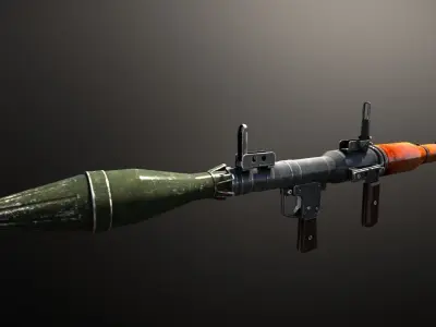 RPG 7 two rifles Low-poly 3D model