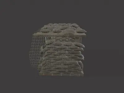 Sack Barricade Low-poly 3D model