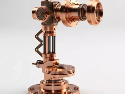 Steampunk Mechanical Arm Isolated Render 3D model