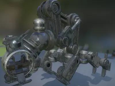 The Walking Mech Neck Old Version Low-poly 3D model