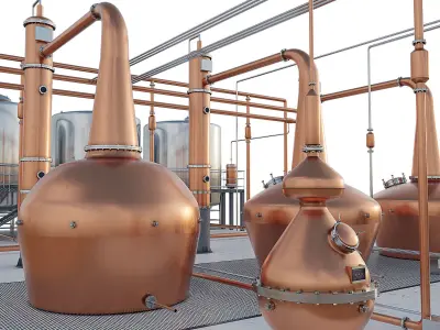 Industrial still Boann distillery 3D model