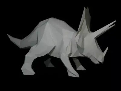 Low-poly Triceratops dinosaur Free low-poly 3D model