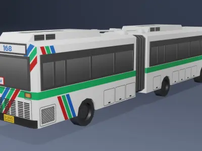 BMTA Articulated bus Low poly v01 Low-poly 3D model
