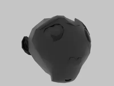 funny round monkey face Free 3D model