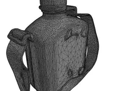 Military Canteen Bottle with Strap Low-poly 3D model