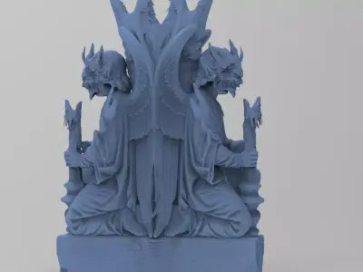 Staff of the serpent Stone pedastal 3D model