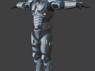 Futuristic Sci-Fi Soldier 3D Model 3D model get