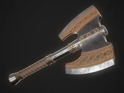 Fantasy Axe 2C Low-poly 3D model