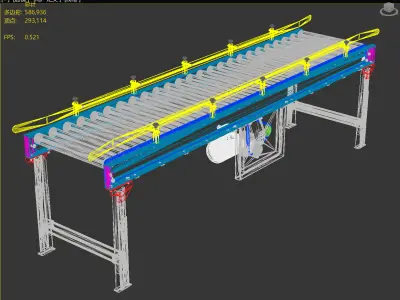Single chain roller conveyor 3D model